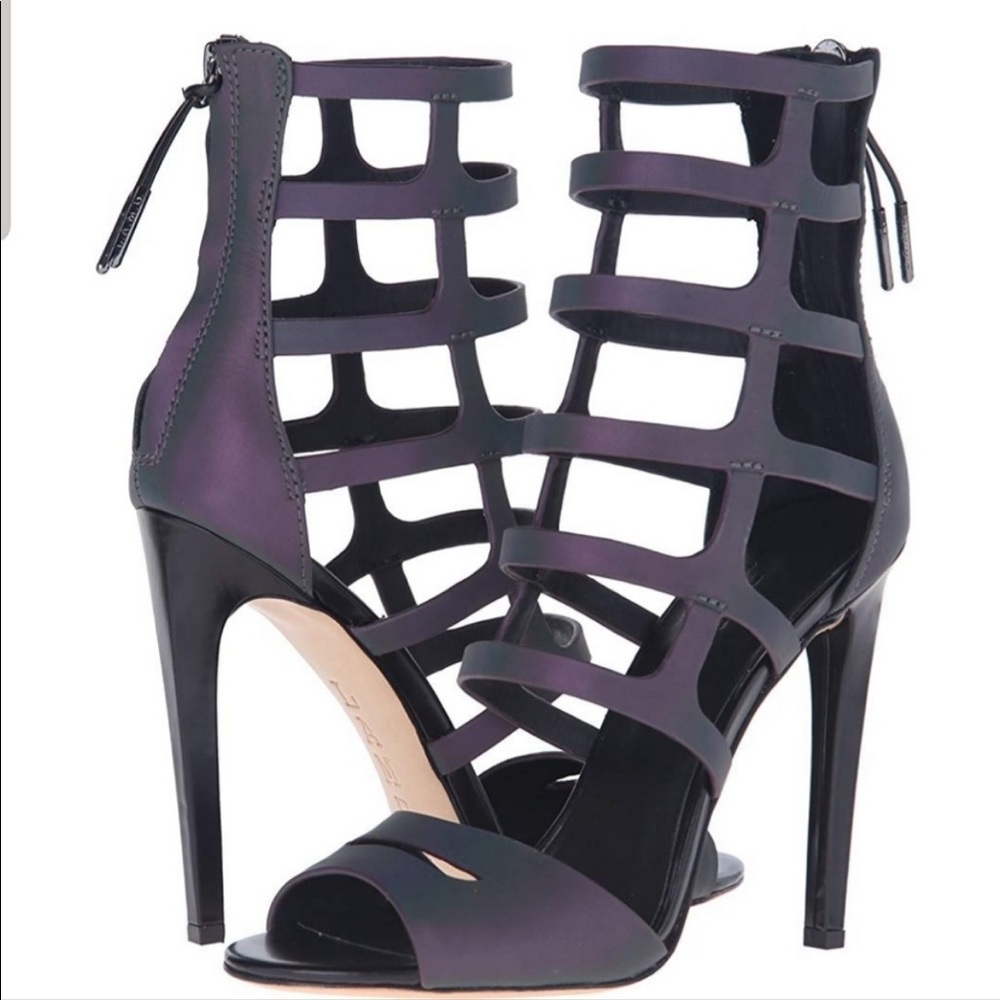 L.A.M.B. Gwen Stefani Oakley caged gladiator strappy stiletto 8.5 worn 1x